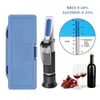 Handheld 0 ~ 40% Suikerrefractometer Huishoudelijke 0 ~ 25% Alcohol Wijn Refractometer Bier Brix Concentratie Detector Wort Tester 231229