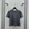 Miu Style Girl-Camiseta de manga larga de algodón puro para mujer, camiseta con parche de letras, bordado Irregular, cuello redondo, primavera 2024