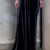 Velvet Vintage Women MAXI Dress Ogabersa łódka Latarnia Long Rleeves