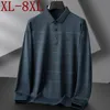 8XL 7XL 6XL 2023 Autumn England Style Plaid Polo Shirt Men Clothing Loose Mens Shirts Top Quality Comfortable polos homme 231228