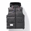 Gilets pour hommes Gilet en coton Veste Pain Sans manches Épaissi Chaud Col debout Poche à capuche Confortable Quotidien Décontracté M-6XL