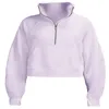 Lu Lu Dames Sportkleding Jas Halve Rits Lange Mouw Losse Warme Sweatshirts Gym Workout Kleding Sport- en Vrijetijdsyoga-jas