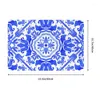 Tapis Portugais Azulejo Tuiles Tapis de porte d'entrée extérieure imperméable bleu Delft porcelaine paillasson jardin garage tapis d'entrée tapis