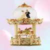 Wedding gifts groom bride crystal ball music box lantern double carousel eight tone box creative ornaments8674047