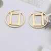 Women Hoops Earrings Fashion Womens Big Circle diamond Simple Earring rhinestones Jewelry Luxury Designer Earring Letters Stud Gol277d