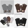 Mittens Autumn and Winter Trendy Brand Handskar för män Kvinnor High School -elever Värm mjuk stickad Designer Glove Drop Delivery Fash Dhhlo