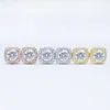 High Quality 1carat Round Vvs Diamonds Women Halo Cushion Earrings 925 Silver Moissanite Stud Plated Gold Square Earring for Men