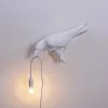 Arte pássaro lâmpada seletti pássaro lâmpada de parede moderna preto branco resina pássaro arandela com plug para sala estar quarto sala jantar luz ll
