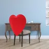 Housses de chaise 2 pièces Saint-Valentin Couverture arrière Décor Saint-Valentin Romantique Protecteur amovible Feutre Tissu Coeur d'amour