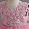 Księżniczka sukienka dla dziewcząt Dzieci Dzieci Bapty Baptyzm Ubrania Tiul Tutu Tutu Baby Girl Party Costume Flower Wedding 231228