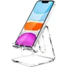 Support de téléphone portable en acrylique transparent, support de bureau transparent pour iPhone 15 14 13 Pro Max Mini 12 11 Plus SE iPad Smartphone et tablette Android