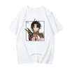Kvinnors T-skjortor Genshin Impact Xiao Tshirts Game Printing Shirt Kawaii Cartoon Girls Tees Women Overdimased Tee-Shirts Men Casual Tops Tee