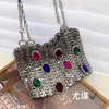 UGALS French style metallic shiny and inflexible handmade woven shiny pearl film mobile phone bag dumplings underarm crossbody bag 231229