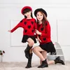 Spring Girls Round Neck Sweaters Love Stars Batwing Coat Sweater Parent-Child Outfit 231229