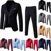 Homens Blazers Define Elegante Luxo Negócios Festa de Casamento Formal 3 Ternos Colete Completo Slim Fit Jaqueta Calças 231229