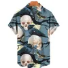 Chemise d'été décontractée à manches courtes pour hommes, éléments imprimés en 3D, Style Design Tropical