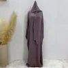 Etniska kläder Mellanöstern Dubai turkiska huva hijab klänning kaftan kvinnor muslimska bönplagg eid ramadan abaya kaftan mantel blygsam khimar