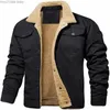 Giubbotto bomber da uomo invernale di alta qualità maschile peluche addensare lana bavero ricamo spesso caldo giacche cargo cappotti 3XL 231228