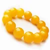Whole Retail 10-16MM Natural Yellow Jade Bracelets Bead Refill Gem Lucky Stretch Elastic Bracelet Fashion Jewelry Women278v