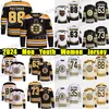 # 88 David Pastrnak camisa de hóquei do 100º aniversário # 63 Brad Marchand Bergeron Charlie Mcavoy Jake DeBrusk Jeremy Swayman Linus Ullmark Camisetas personalizadas masculinas jovens femininas