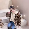 Winter Girls Warm Thick Jackets Fur Hooded Leopard Print Kids Cute Parkas Girl Outdoor Coats Baby Girl Zipper Overcoat 2-10Years 231228