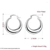 Boucles d'oreilles pendantes en argent Sterling 925 pour femmes, grand cerceau rond de 3cm, à la mode, beau croissant, cadeaux de mariage, bijoux de fiançailles