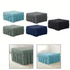 Chair Covers Bubble Plaid Full Skirt Elastic Foot Pedal Cover Dust 5 Colors Footstool Slipcovers Home Textile