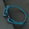 Braccialetti con ciondoli Moda fatta a mano 3mm Milano Corda Bracciale regolabile Nero Aragosta Fibbia Bracciale di sopravvivenza da uomo per bracciale Gioielli Homme