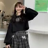 2ピーススーツオフショルダーの長袖Tシャツ女性セーターショートトップトップスカートJKスカート学生は取得できます231228