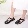 Schuhe Strassonstone Sandalen 2022 Frauen Schuh Allmach große Größe Neue Mädchen Strand Beige Jelly Sommer Big Retro Comfort Flat Casua