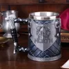 MEDIEVAL DRAGON SKULL ÖVLE DANEGELD TANKARD MUGS KAFFEKAR GOTHIC RETRO JON TRONE Rostfritt stål Harts Vinglas Mugggåvor 231228