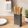 Kitchen Accessories Chopsticks Knife Rack Spoon Holder Black Wall Mounted Storage And Fork RackShelf FR902 231228