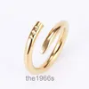 Love Nail Ring Designer Jewelry for Women Men Crystal Luxury Titanium Steel Alloy Silver Rose Goldplated Fashion Accessories Never Fade Engagement We TJ35