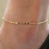 Anklets Fashion Gold Thin Chain Ankle Charm Anklet Len Armband Fot smycken Justerbara armband för kvinnor Accessories227b