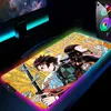 Коврики для мыши Подставки для запястий Demon Slayer No Yaiba Коврик для мыши Ковер Kawaii Игровые аксессуары Клавиатура Коврик для мыши с подсветкой Настольный геймер Девушка Мыши