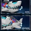 RC Simulation Shark Toy Car Animals Robots Electric Sharks Toy Universal Transparent Gear Luminous Music for Kids Children Gifts 231229