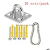 Camp Furniture 10 Sets/Pack Stainless Steel Suspension Bracket Hammock Mount Ceiling Hook Anchor Hanger For Aerial Yoga Drop Delivery Dhzu7