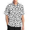 Мужские повседневные рубашки, летняя рубашка для мужчин, с принтом собаки далматина, гавайский черный пятнистый пляжный стиль, винтажная одежда большого размера в стиле Харадзюку
