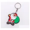 Schlüsselanhänger Lanyards Weihnachtsanhänger Kreative Cartoon Weihnachtsmann Schneemann Schlüsselanhänger Lage Dekoration Schlüsselanhänger Geschenk Drop Lieferung Fas Dhif9