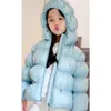 "Adorable Girls Hooded Down Jacket - Winter Kids Girl Lotus Root Bubble Coat for Ultimate Warmth and Style - Children's Thick Parka Coats"