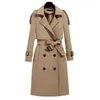 Kadın trençkotları rüzgarlık İngiliz İngilizcesi zarif orta uzunlukta ceket bahar ve sonbahar dişi patchwork uzun ceket