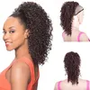 Peruca de rabo de cavalo curto com cordão de 10 polegadas Puff Afro Kinky Curly Hairpiece Sintético Clipe em rabo de cavalo Africano American Hair Extension337n