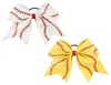 7quot Cuir Baseball Cheer Bow pour Fille Enfant À La Main Glitter Softball Cheerleading Cheveux Arc Avec Porte-Queue De Cheval Cheveux Accessor5143402