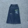Y2K Jeans Streetwear Grande Poche Pantalon Surdimensionné Hip Hop Lettre Graphique Baggy Hommes Femmes Harajuku Taille Haute Pantalon Large 231229