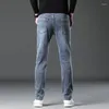 Jeans da uomo Primavera Autunno Uomo Casual Baggy Blu Grigio Dritto Elasticità Moda Corea Denim Pantaloni Abbigliamento maschile Pantaloni