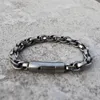 Länk armband viking stil oval kedja mäns armband rostfritt stål tjockt tung vintage svart färg pojkvän gåva grossist