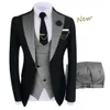 Ankomst Terno Masculino Slim Fit Blazers Ball and Groom Suits For Men Boutique Fashion Wedding Jacket Vest Pants 231229