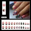 False Nails 24Pcs/Set Nail Green Leaf Press On Tips Finished Full Cover Artificial Fake For Beauty