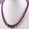 Kedjor Natural Garnet Graduerade runda pärlor halsband 17 tum smycken för present F190292V