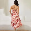 Casual Dresses In For Women Summer Bohemian Floral Dress med fickor Kort ärm Maxi Vestidos Para Mujer Formellt tillfälle